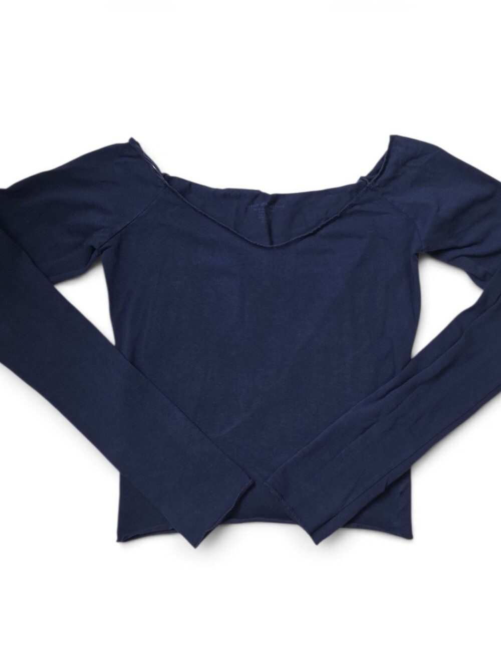 Brandy Melville Navy Blue Scoop Neck Long Sleeve Top